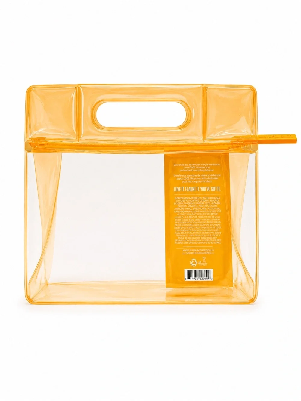 Sol de Janeiro Orange Clear PVC Cosmetic Bag w/ Body Badalada Lotion Sample